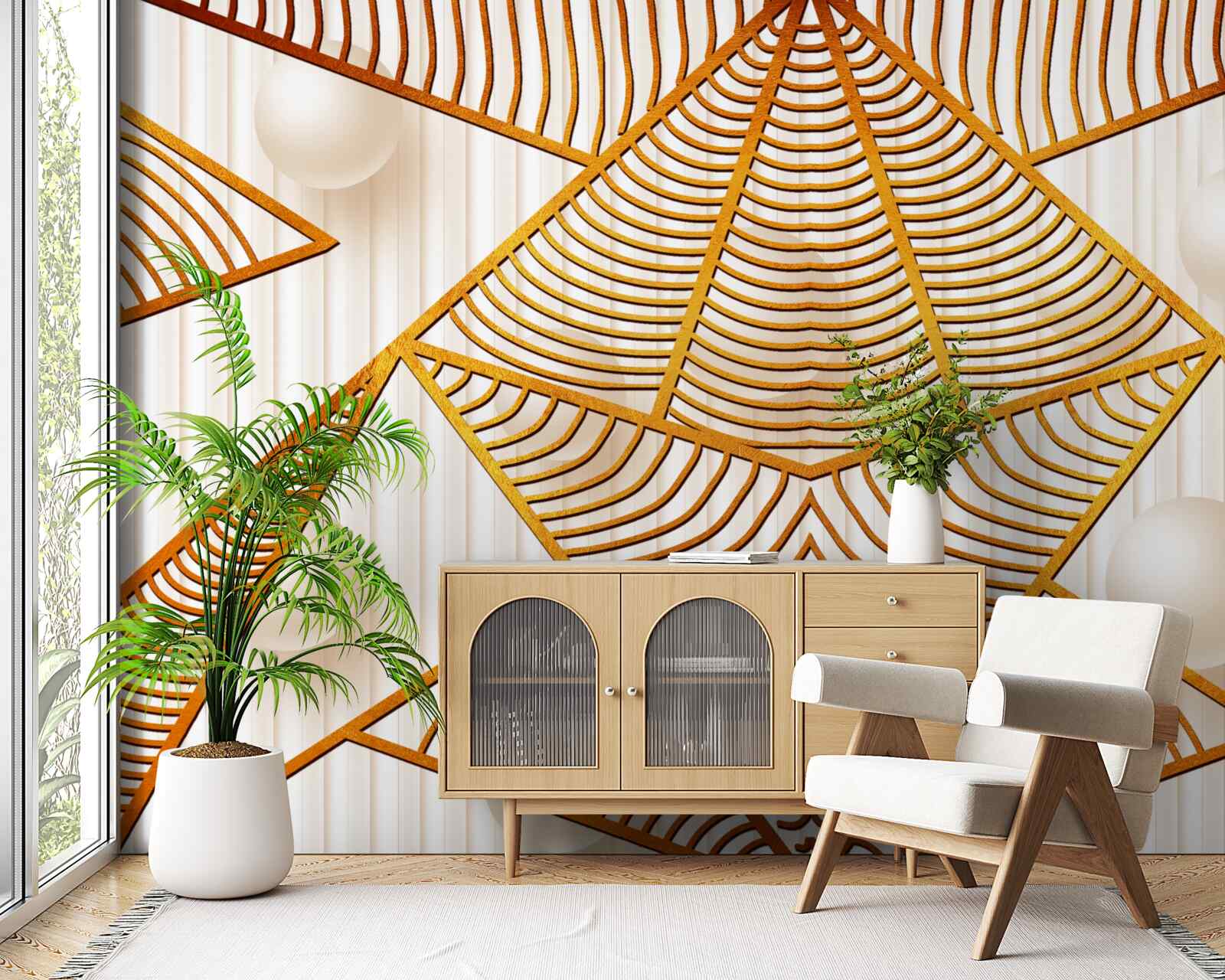 Фотошпалери золотий геометричний візерунок