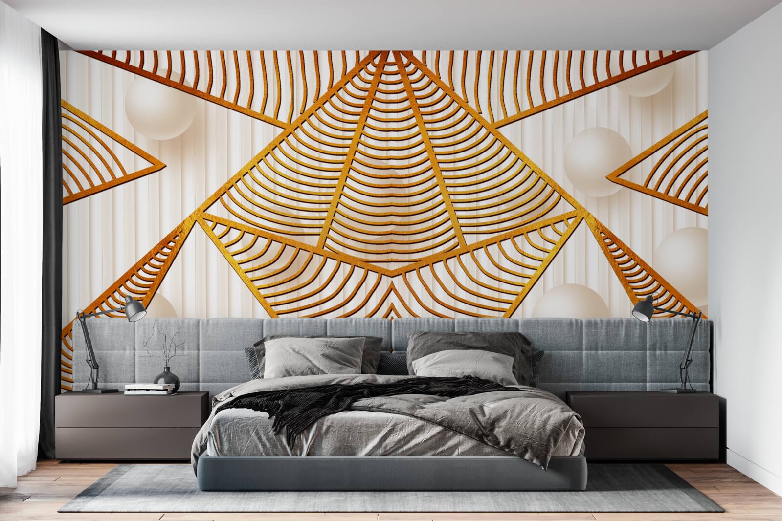 Фотошпалери золотий геометричний візерунок