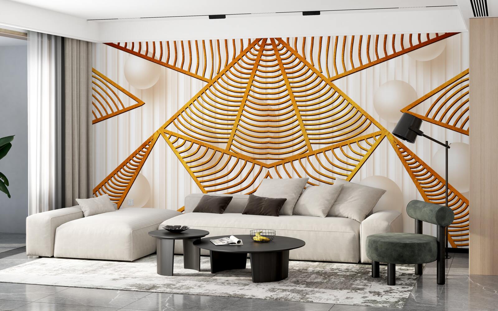 Фотошпалери золотий геометричний візерунок