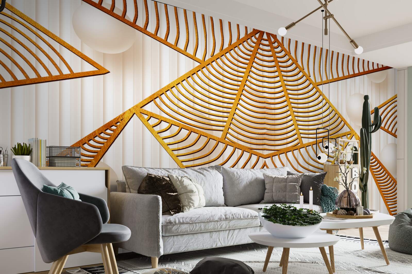 Фотошпалери золотий геометричний візерунок