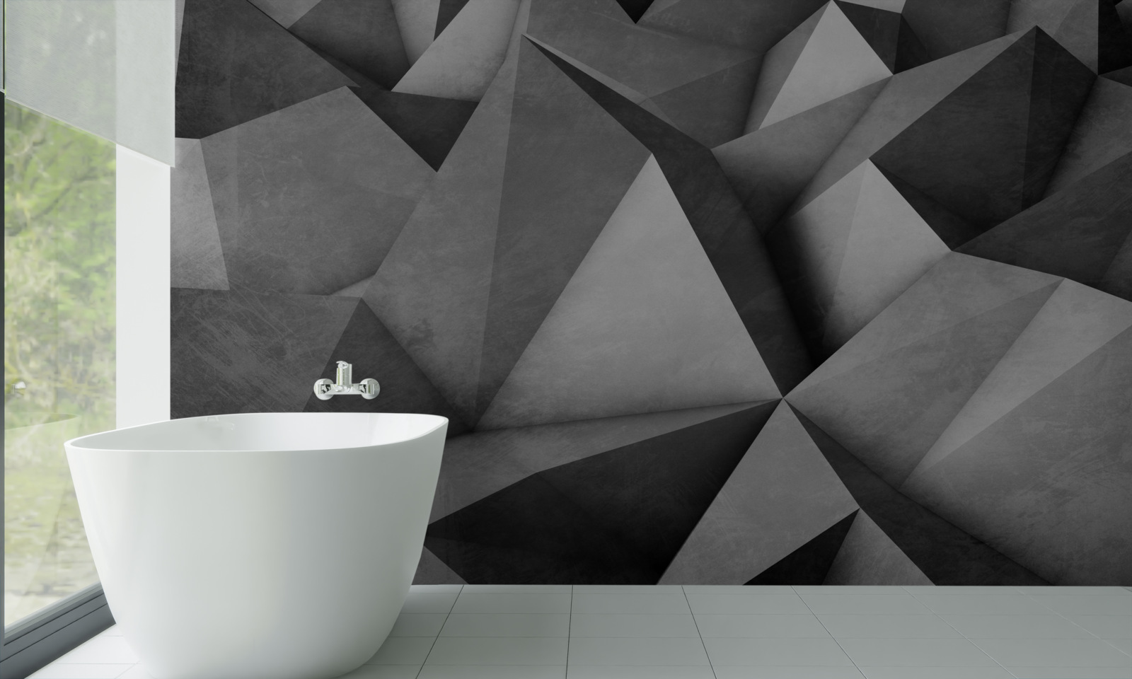 Фотошпалери великі, щедрі сірі трикутники