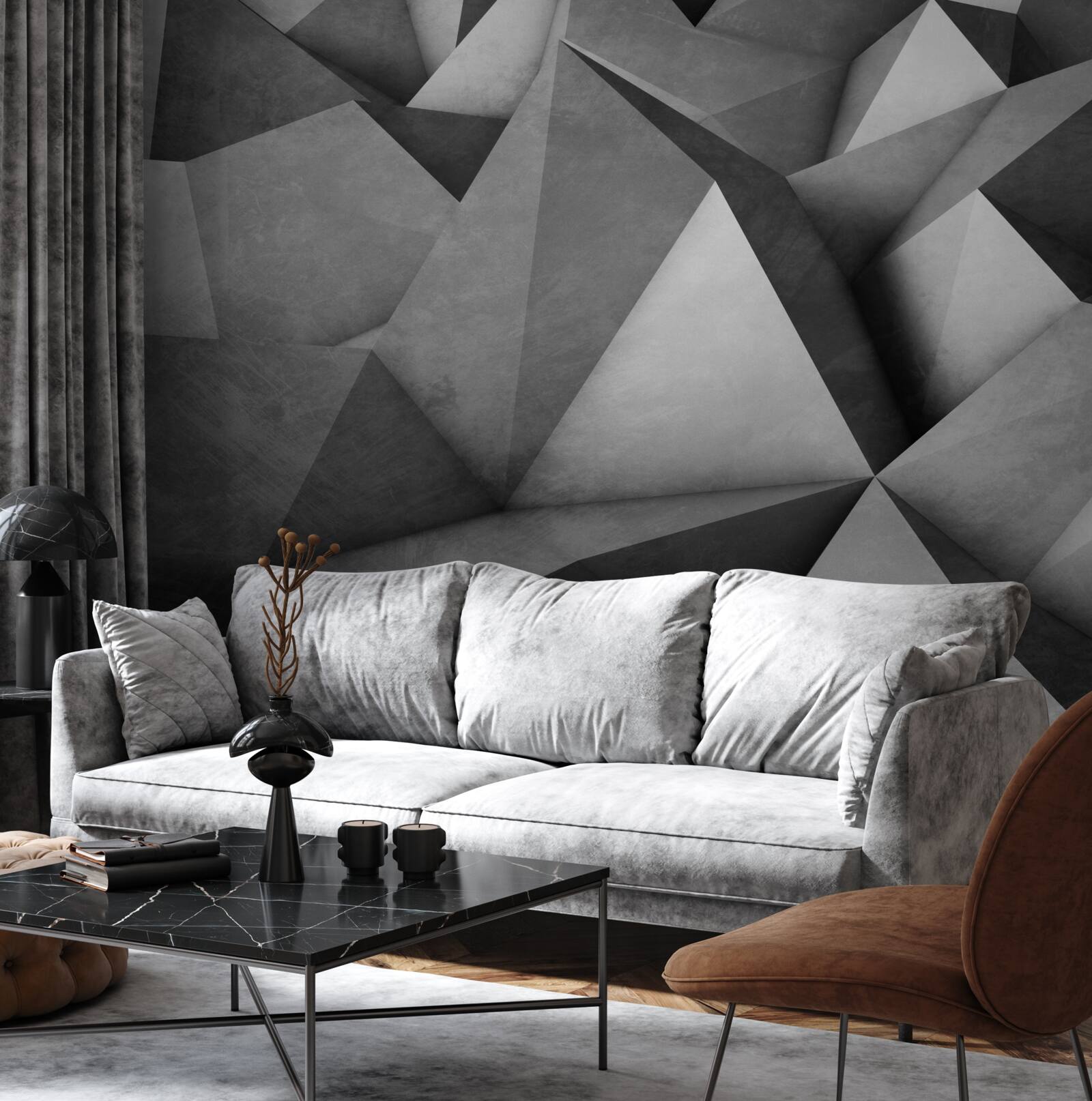 Фотошпалери великі, щедрі сірі трикутники