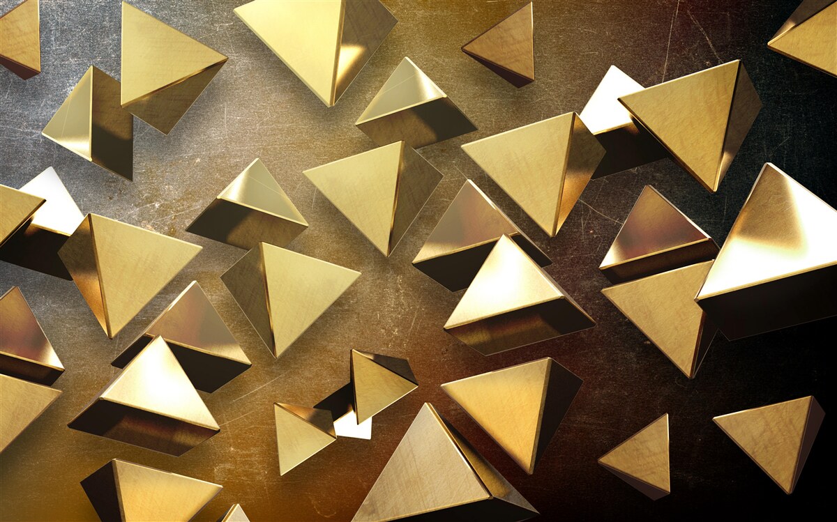 Фотошпалери маленькі, великі золоті трикутники