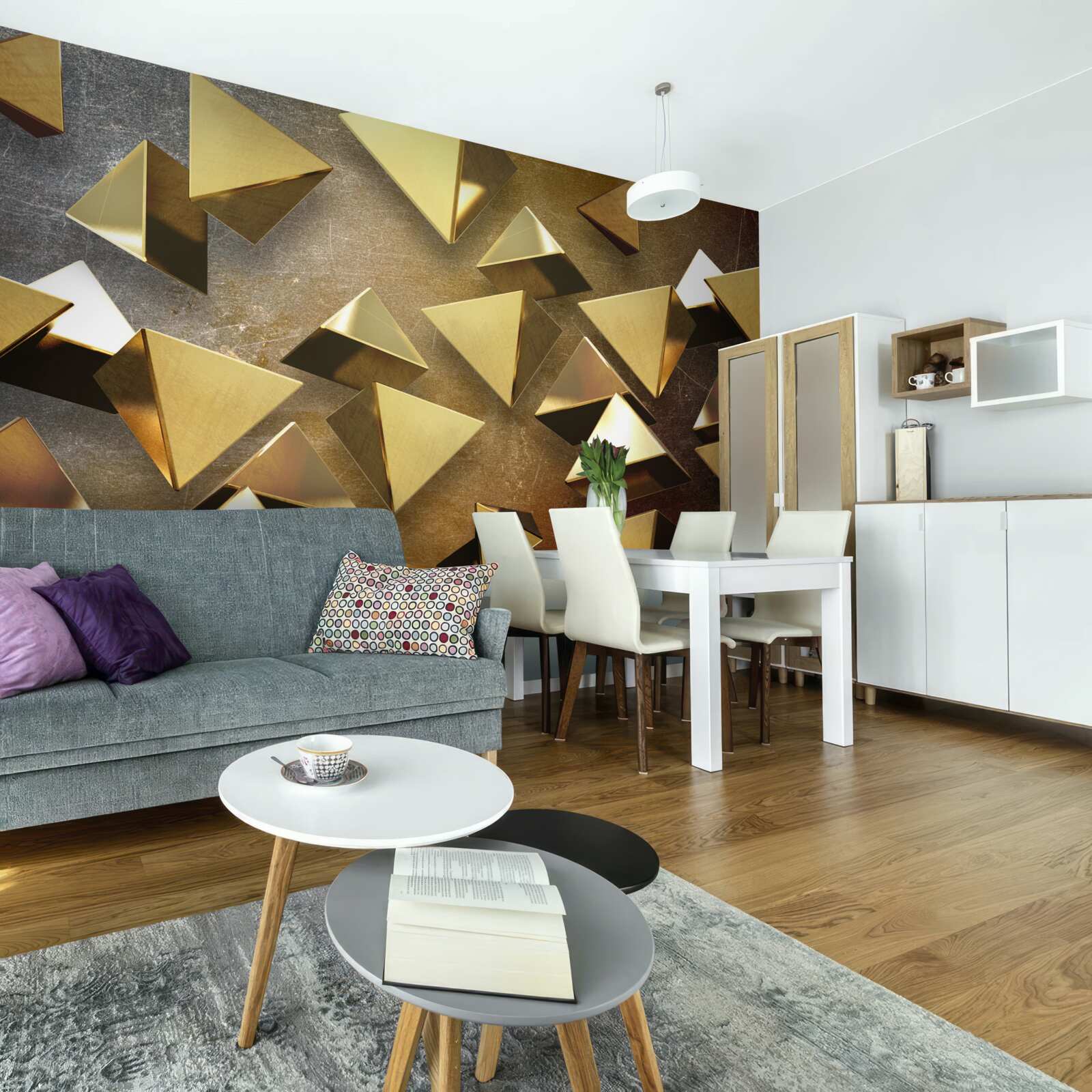 Фотошпалери маленькі, великі золоті трикутники