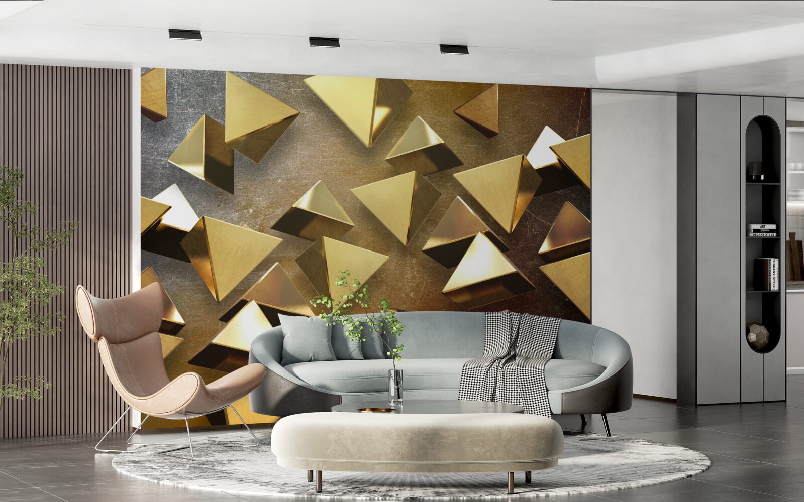 Фотошпалери маленькі, великі золоті трикутники