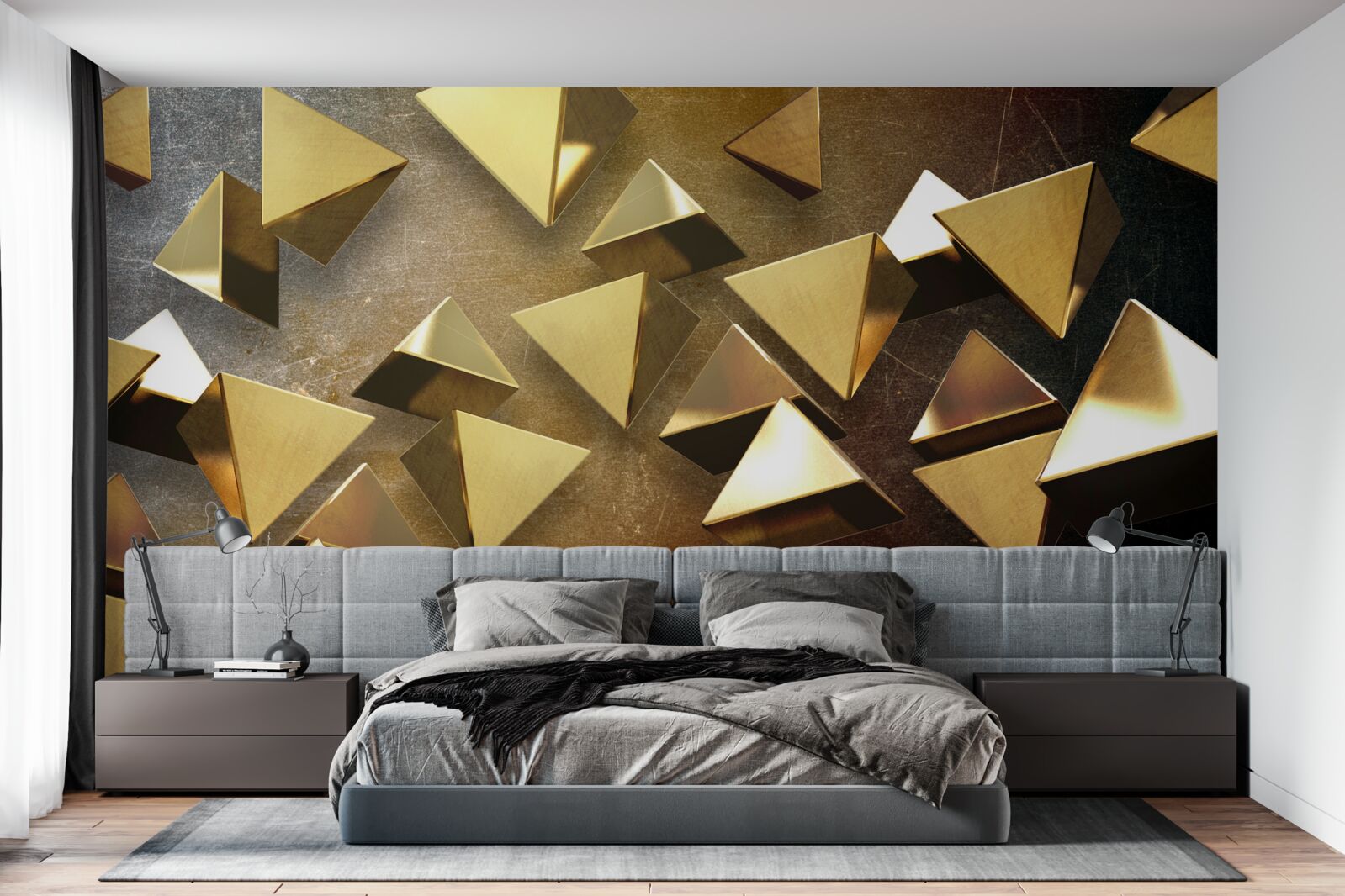 Фотошпалери маленькі, великі золоті трикутники