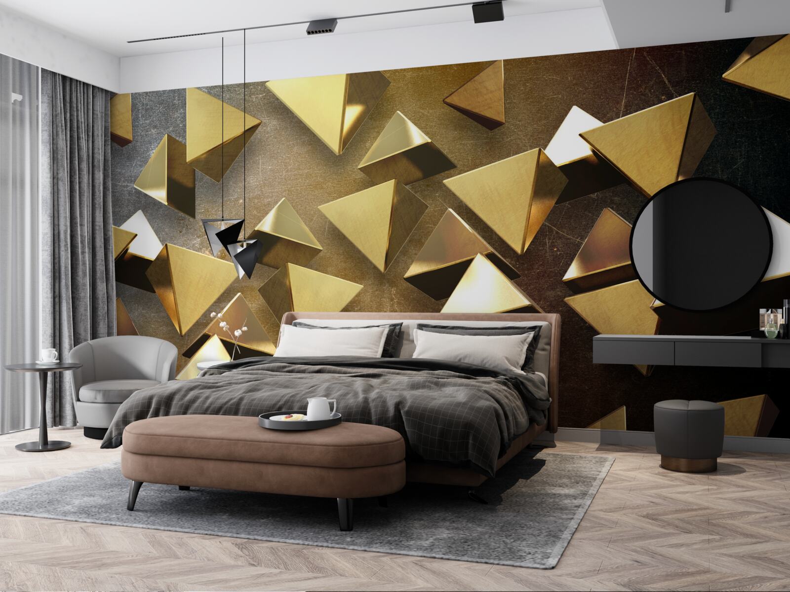 Фотошпалери маленькі, великі золоті трикутники