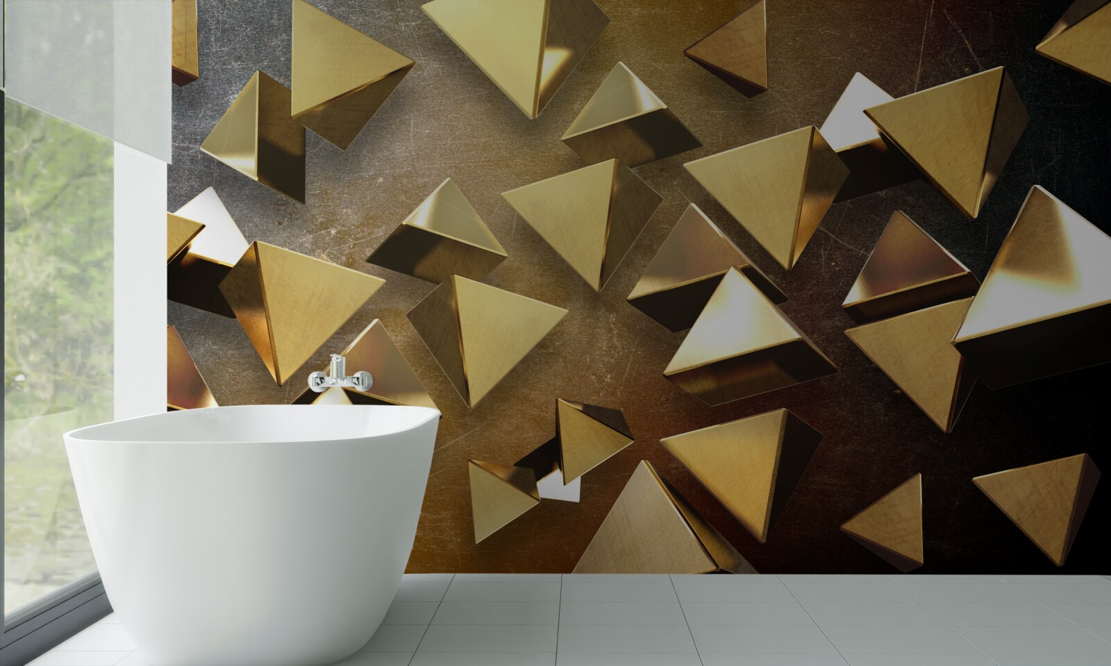 Фотошпалери маленькі, великі золоті трикутники