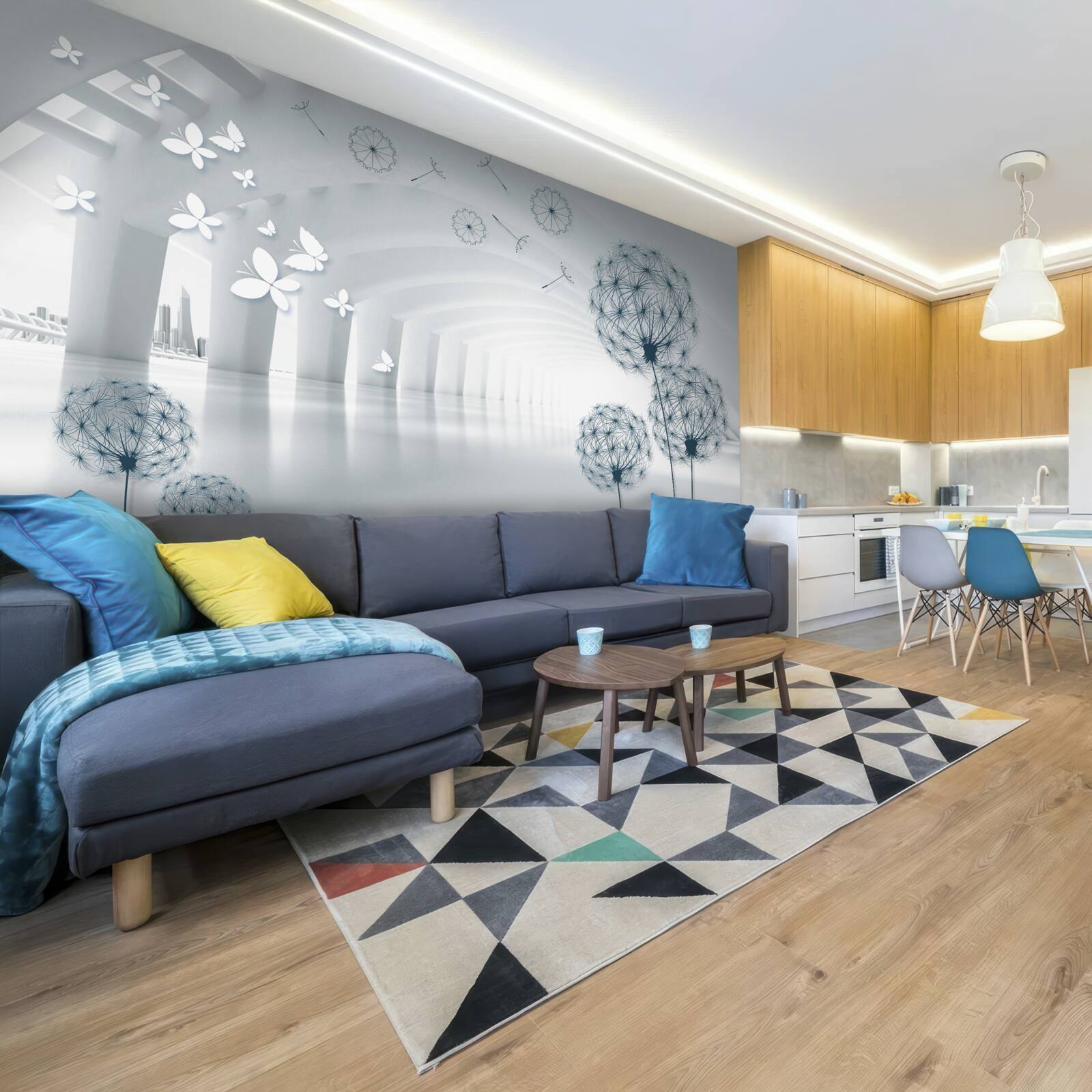 Фотошпалери Білосніжні арки в небі та польовий молочай