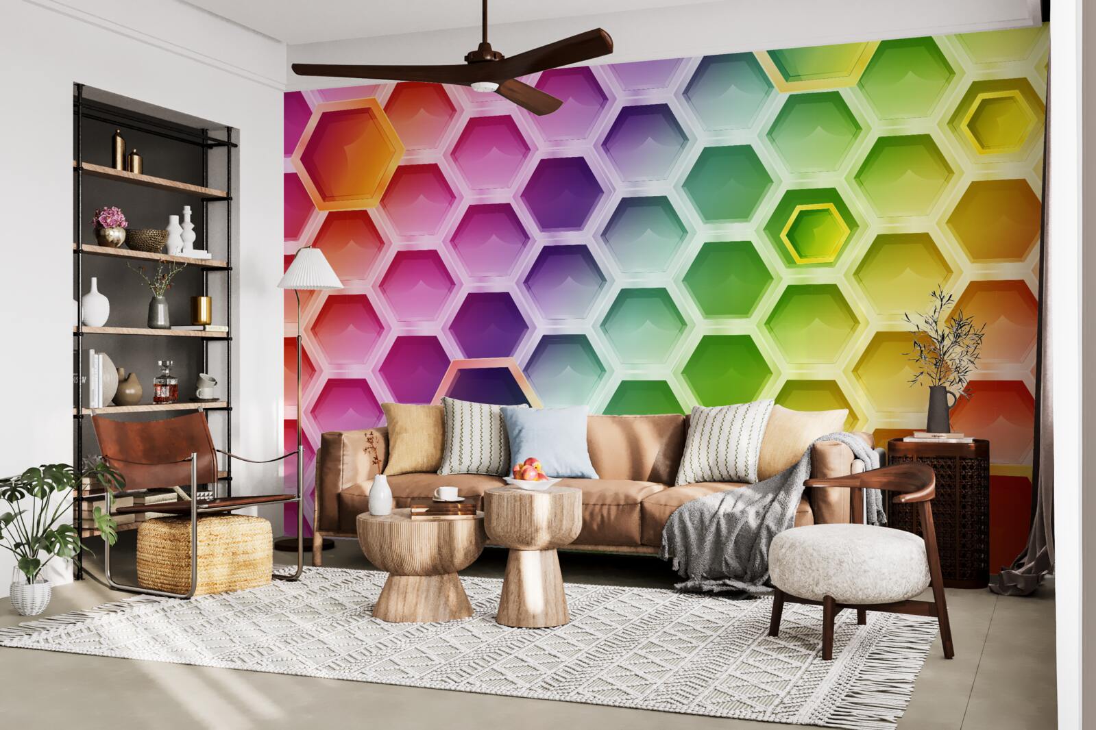 Фотошпалери різнокольорові яскраві вулики