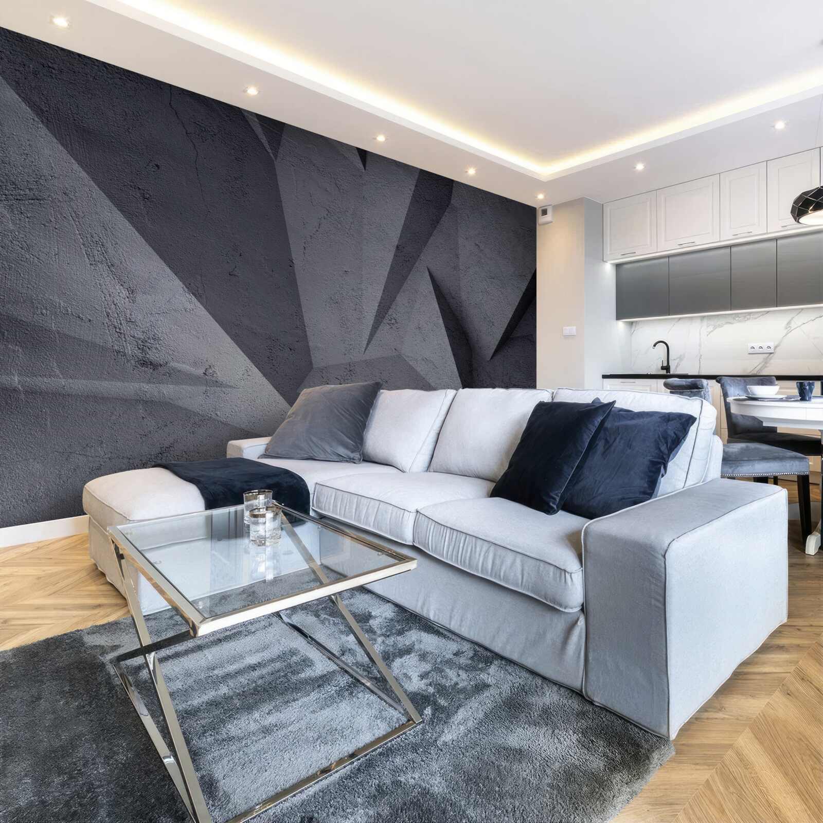 Фотошпалери чорна геометрія у 3d просторі