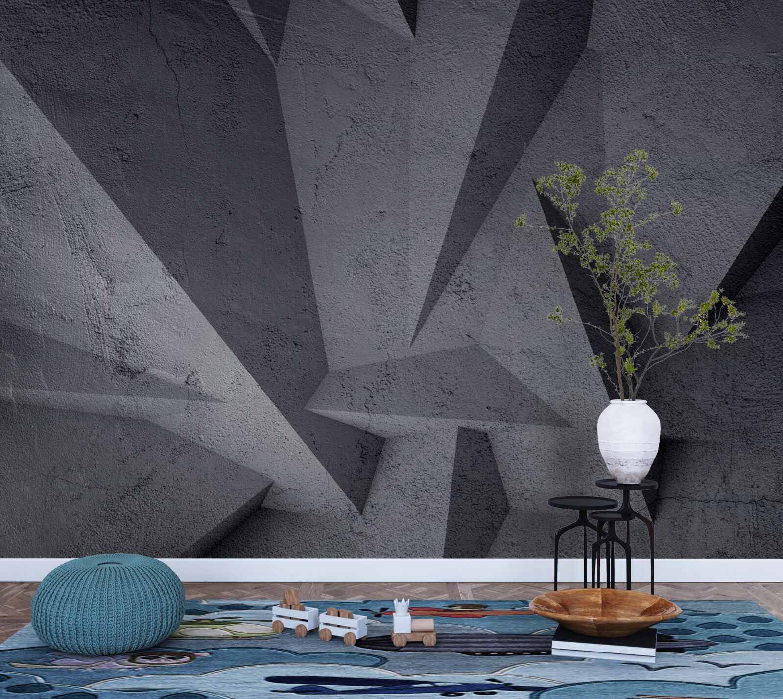 Фотошпалери чорна геометрія у 3d просторі