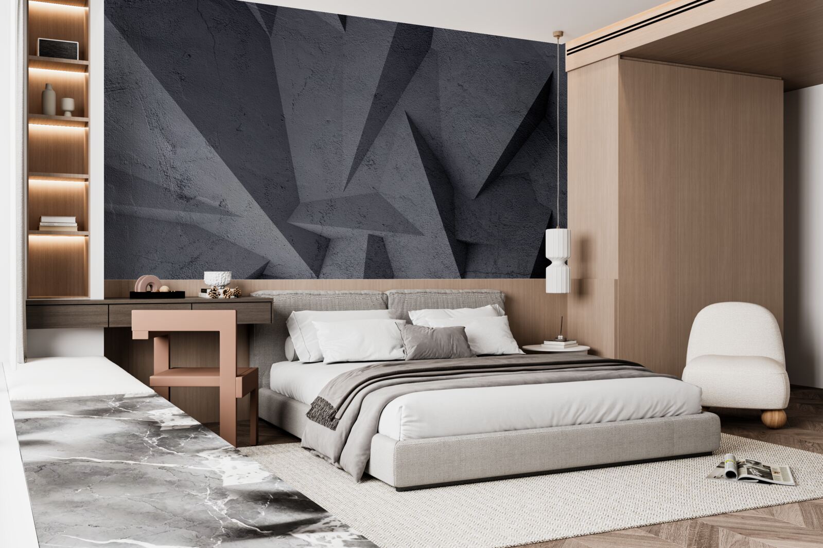 Фотошпалери чорна геометрія у 3d просторі