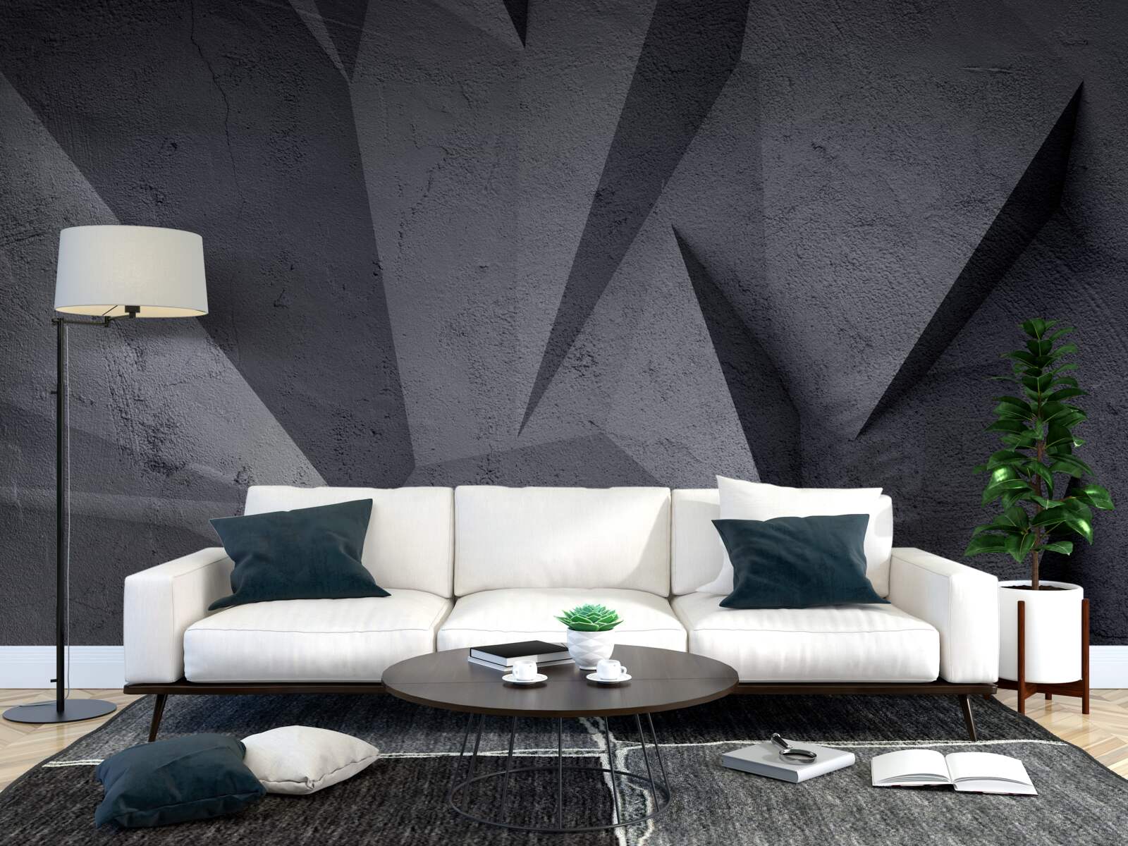 Фотошпалери чорна геометрія у 3d просторі