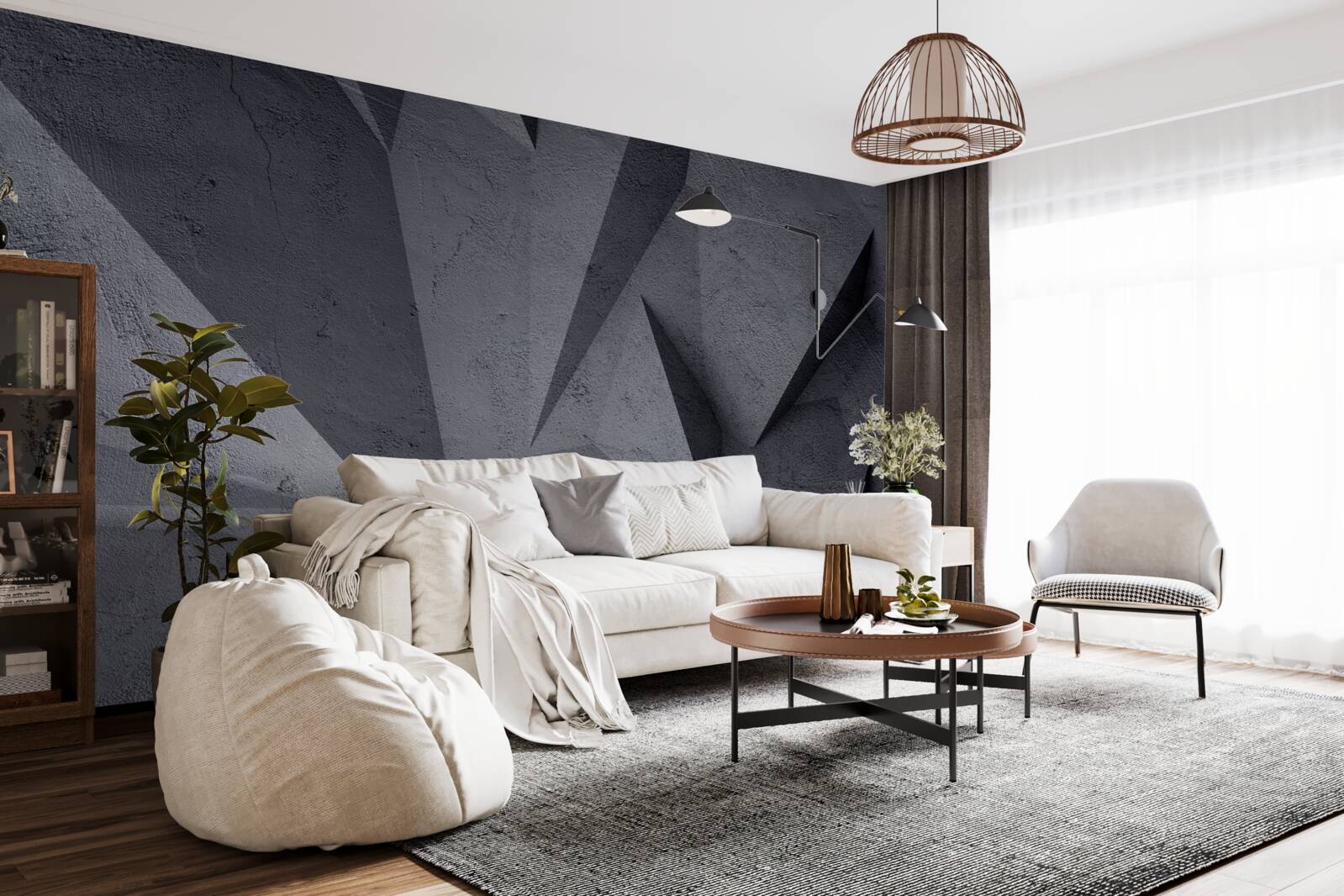 Фотошпалери чорна геометрія у 3d просторі