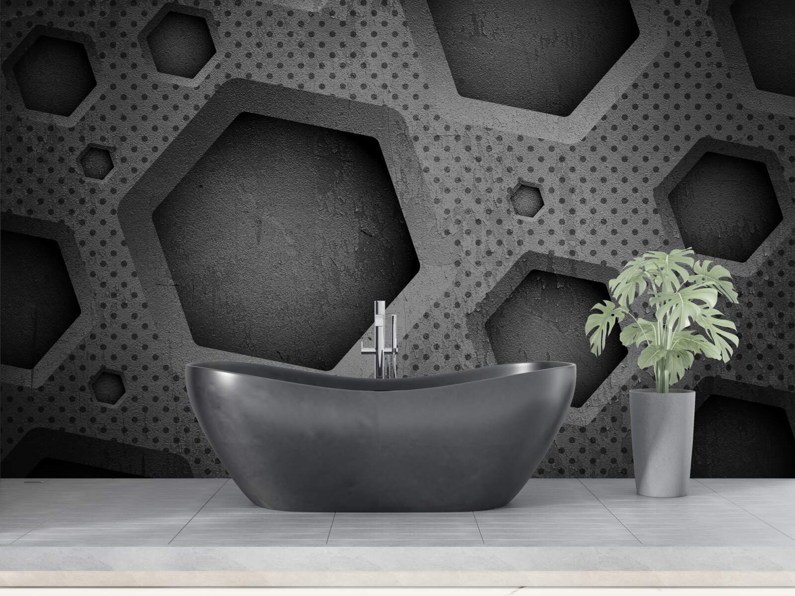 Фотошпалери абстрактний шестикутний бар'єр