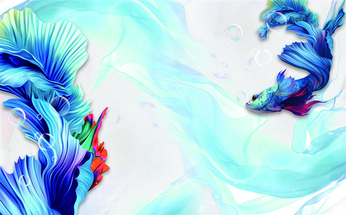 Фотошпалери У водному середовищі мешкає синьохвоста риба