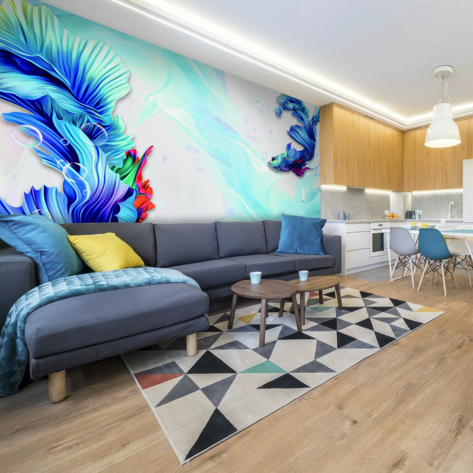 Фотошпалери У водному середовищі мешкає синьохвоста риба