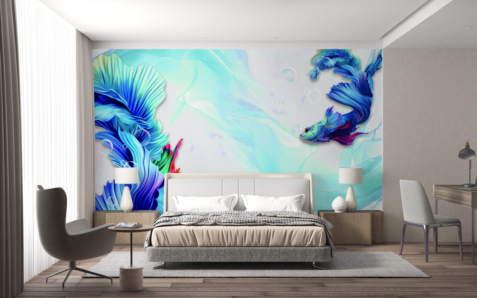 Фотошпалери У водному середовищі мешкає синьохвоста риба