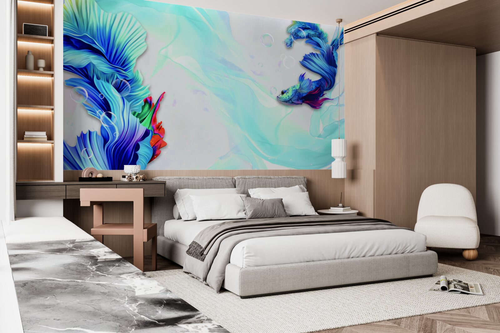 Фотошпалери У водному середовищі мешкає синьохвоста риба