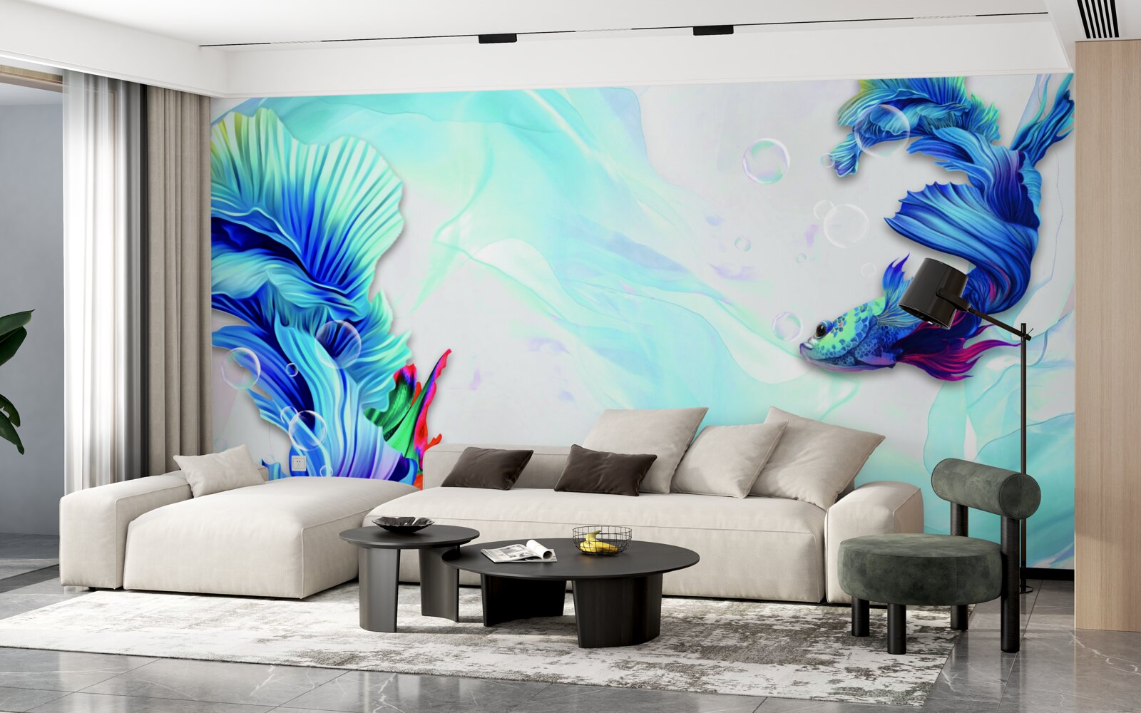 Фотошпалери У водному середовищі мешкає синьохвоста риба