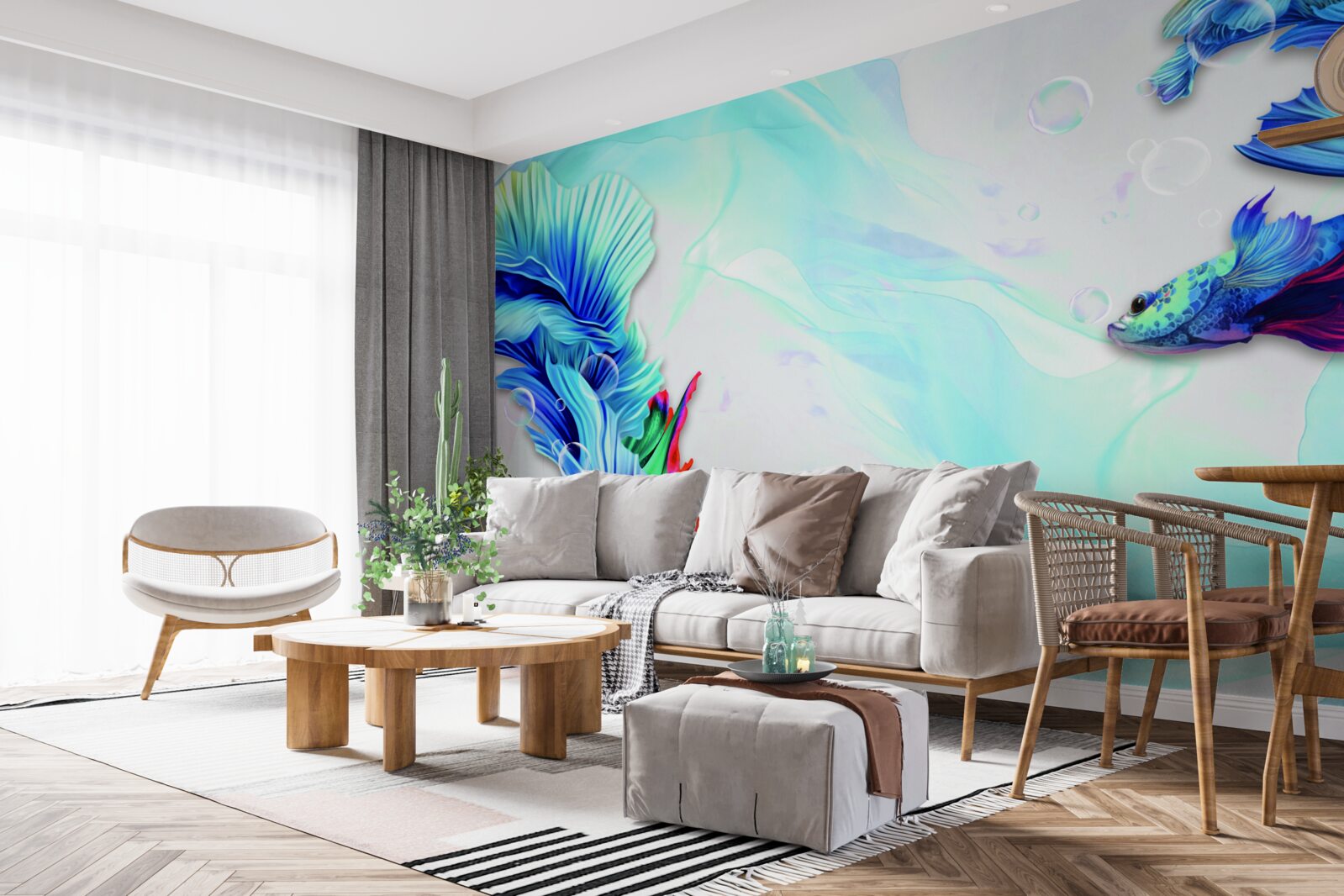 Фотошпалери У водному середовищі мешкає синьохвоста риба