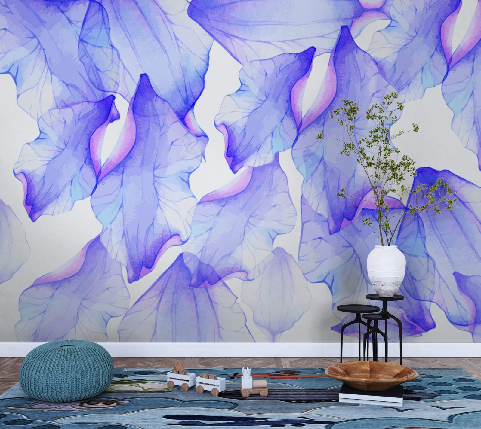 Фотошпалери квіткові бруньки з прозорим фіолетовим відтінком