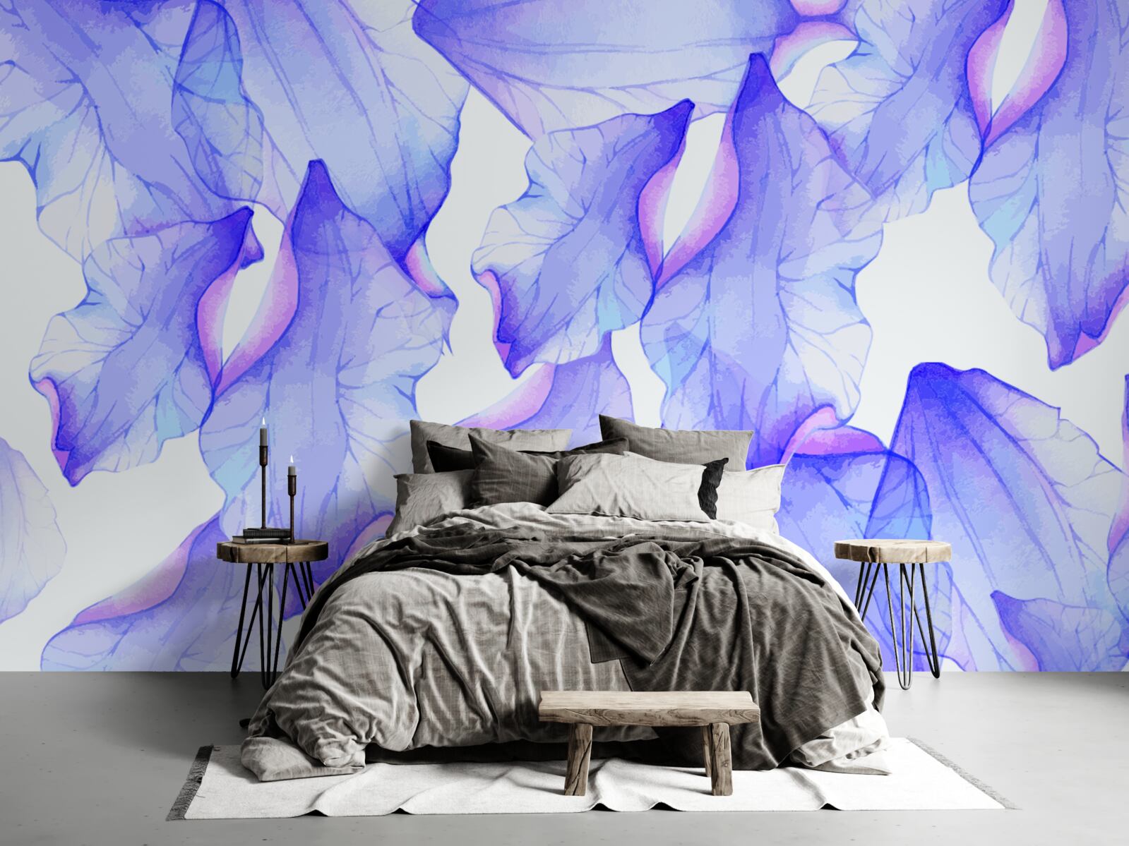 Фотошпалери квіткові бруньки з прозорим фіолетовим відтінком