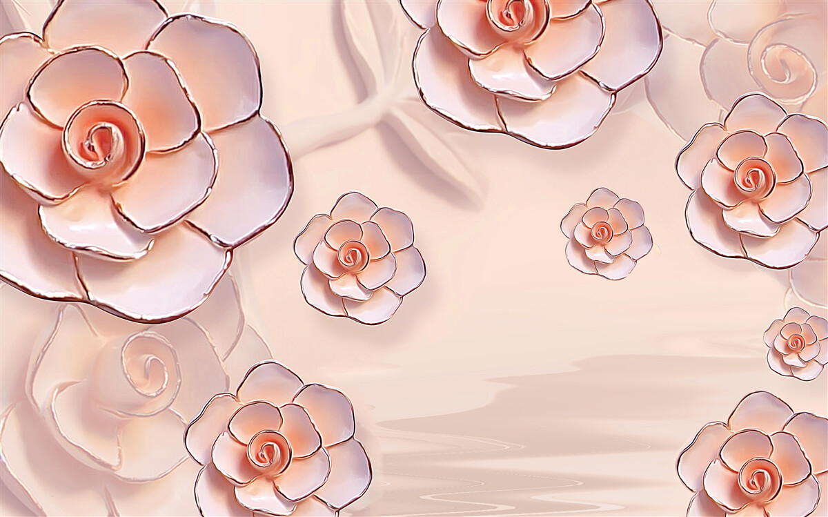 Фотошпалери рожеві порцелянові троянди