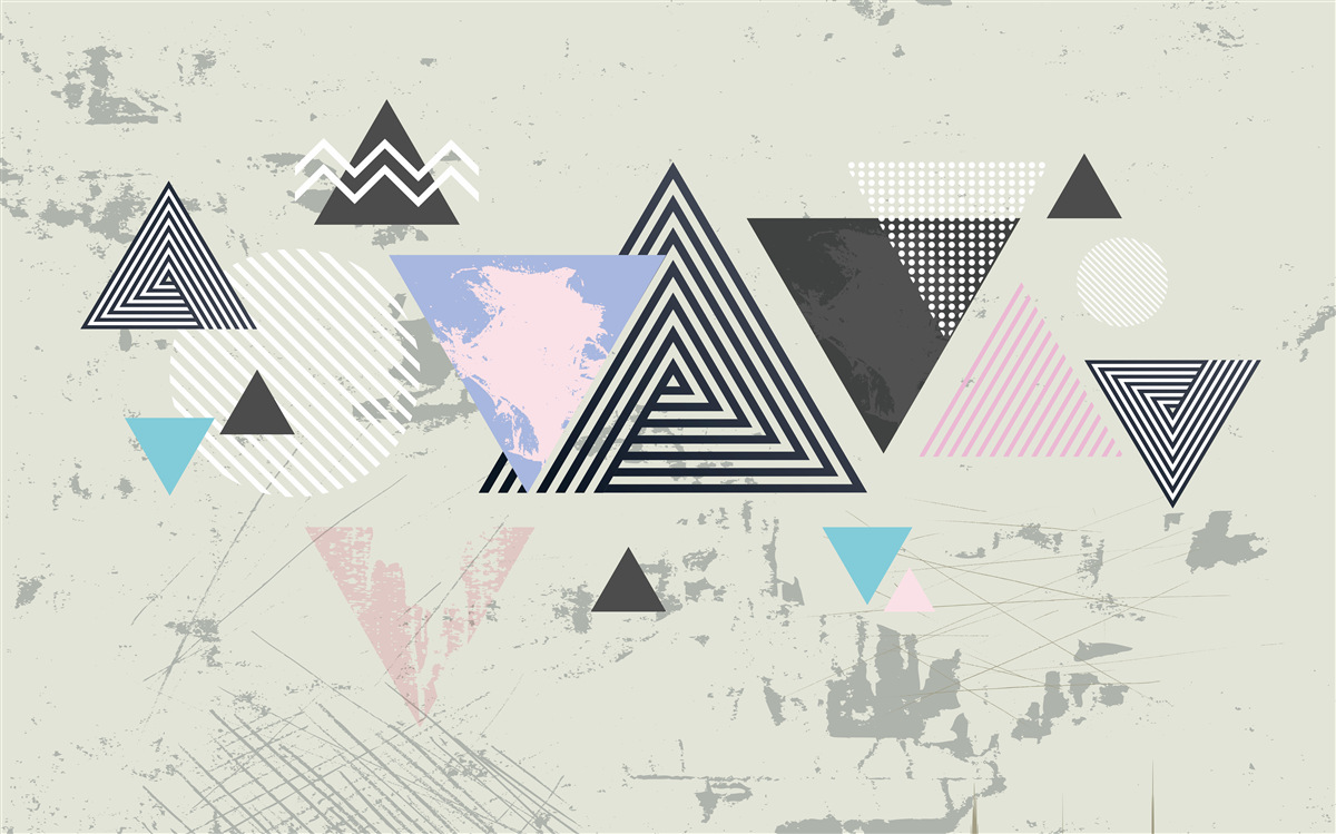 Фотошпалери трикутні фігури на сірому тлі