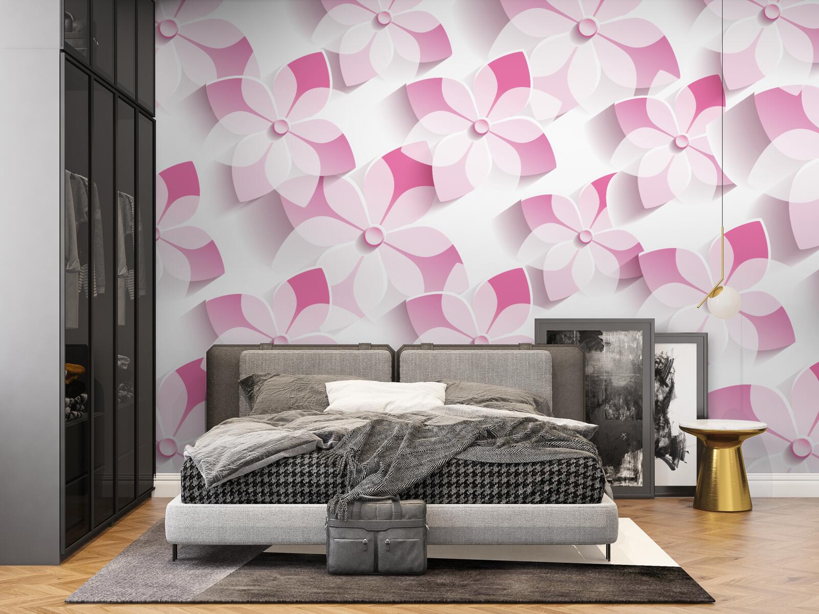 Фотошпалери фон у рожевих квіткових відтінках