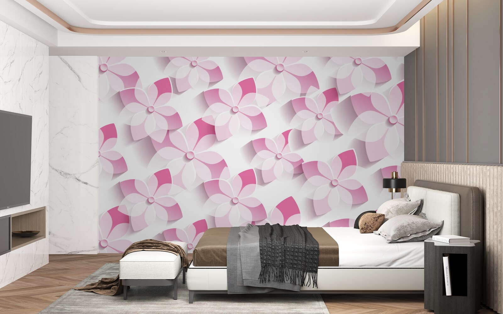 Фотошпалери фон у рожевих квіткових відтінках