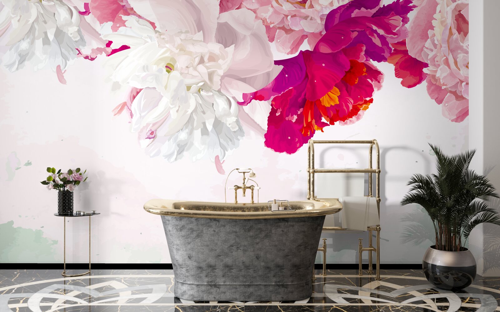 Фотошпалери насичений фон у відтінках білого