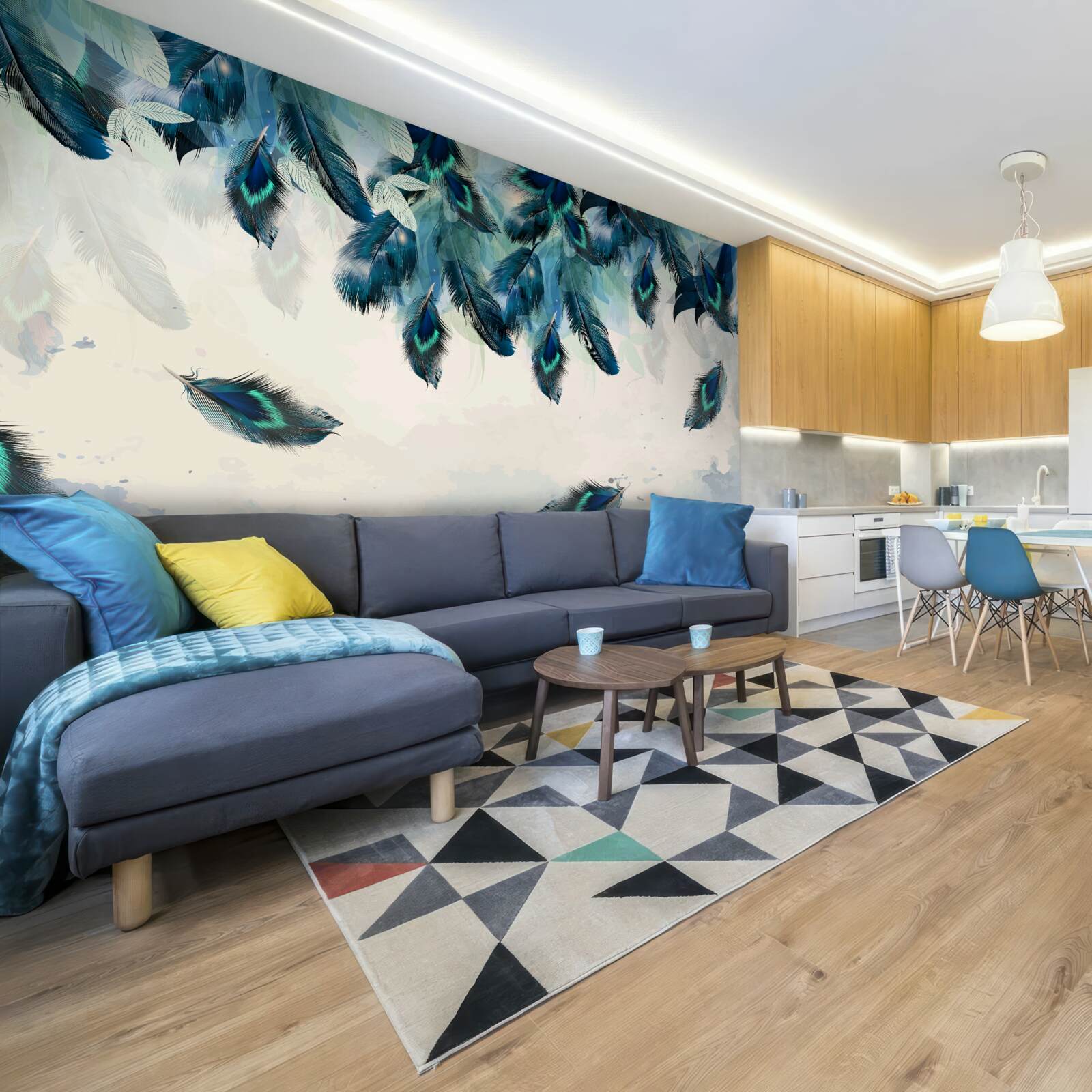 Фотошпалери летять пухнасті ковдри темряви