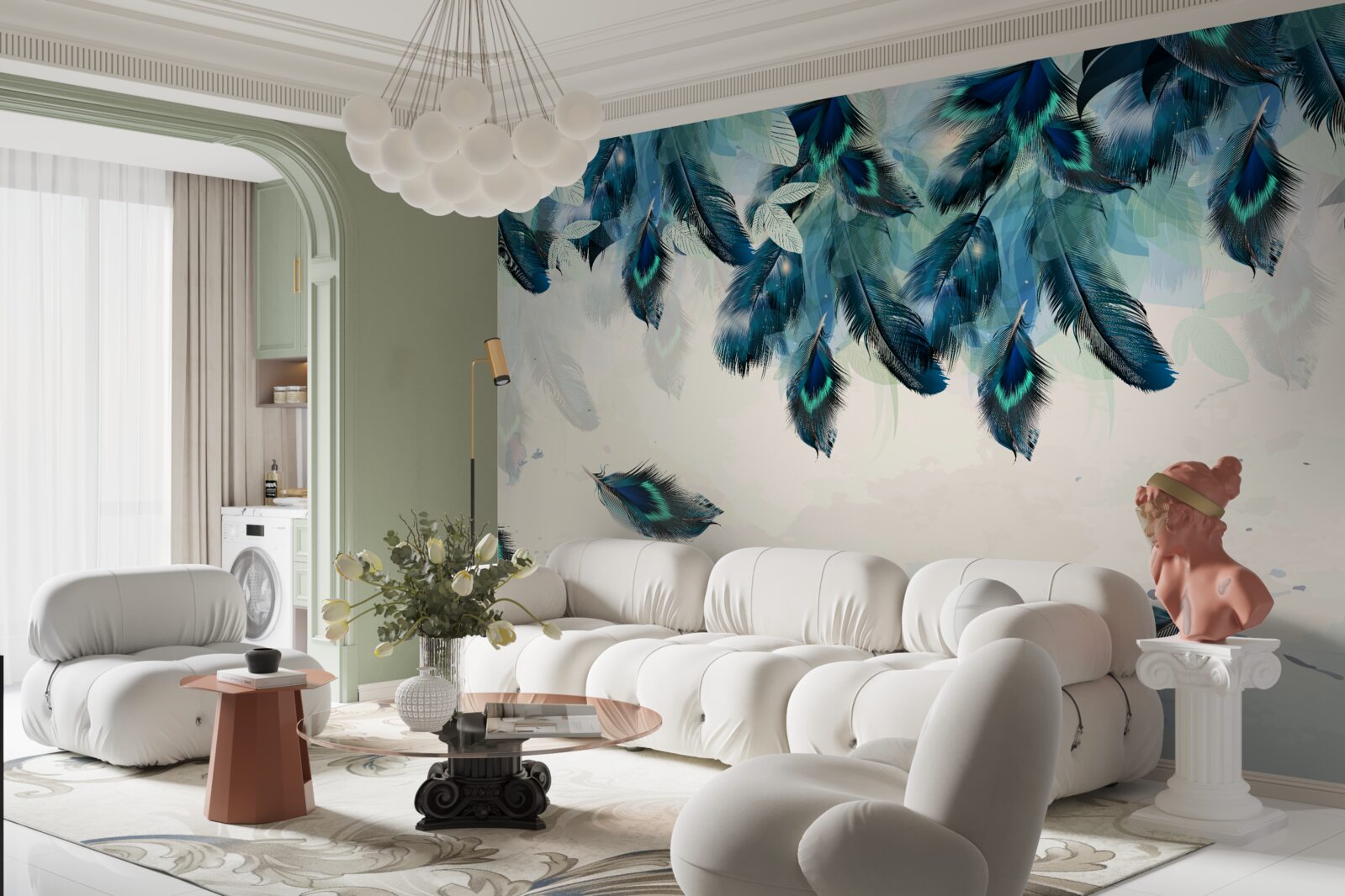 Фотошпалери летять пухнасті ковдри темряви