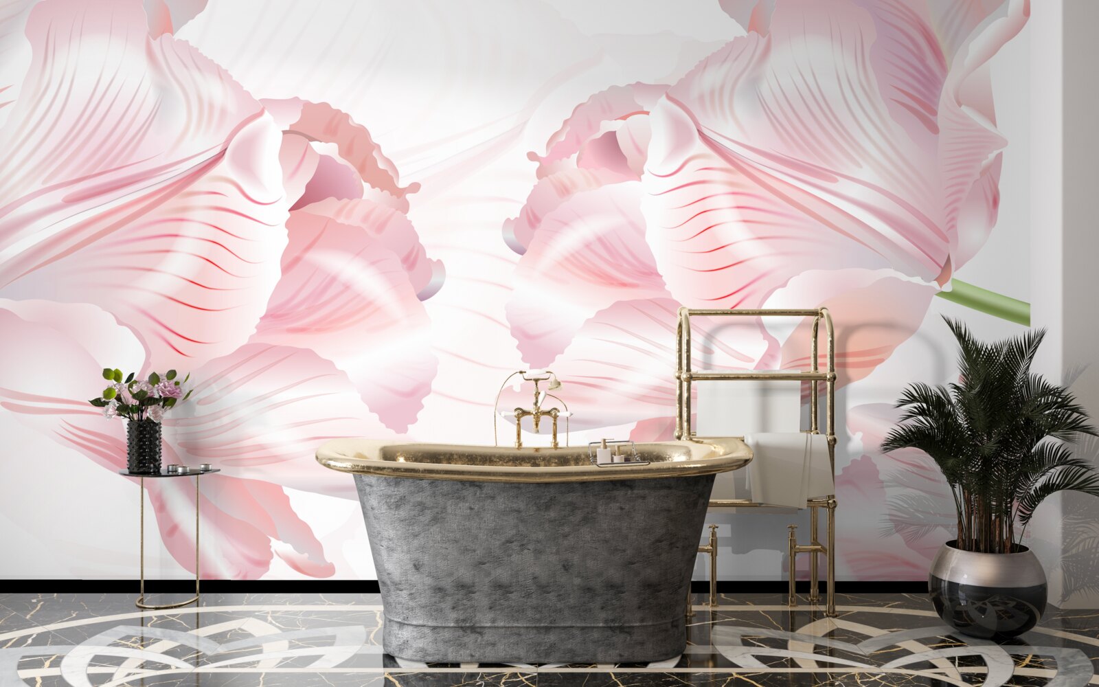 Фотошпалери рожеві тюльпани з романтичним настроєм