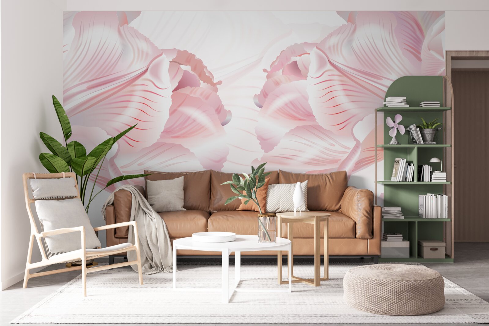 Фотошпалери рожеві тюльпани з романтичним настроєм