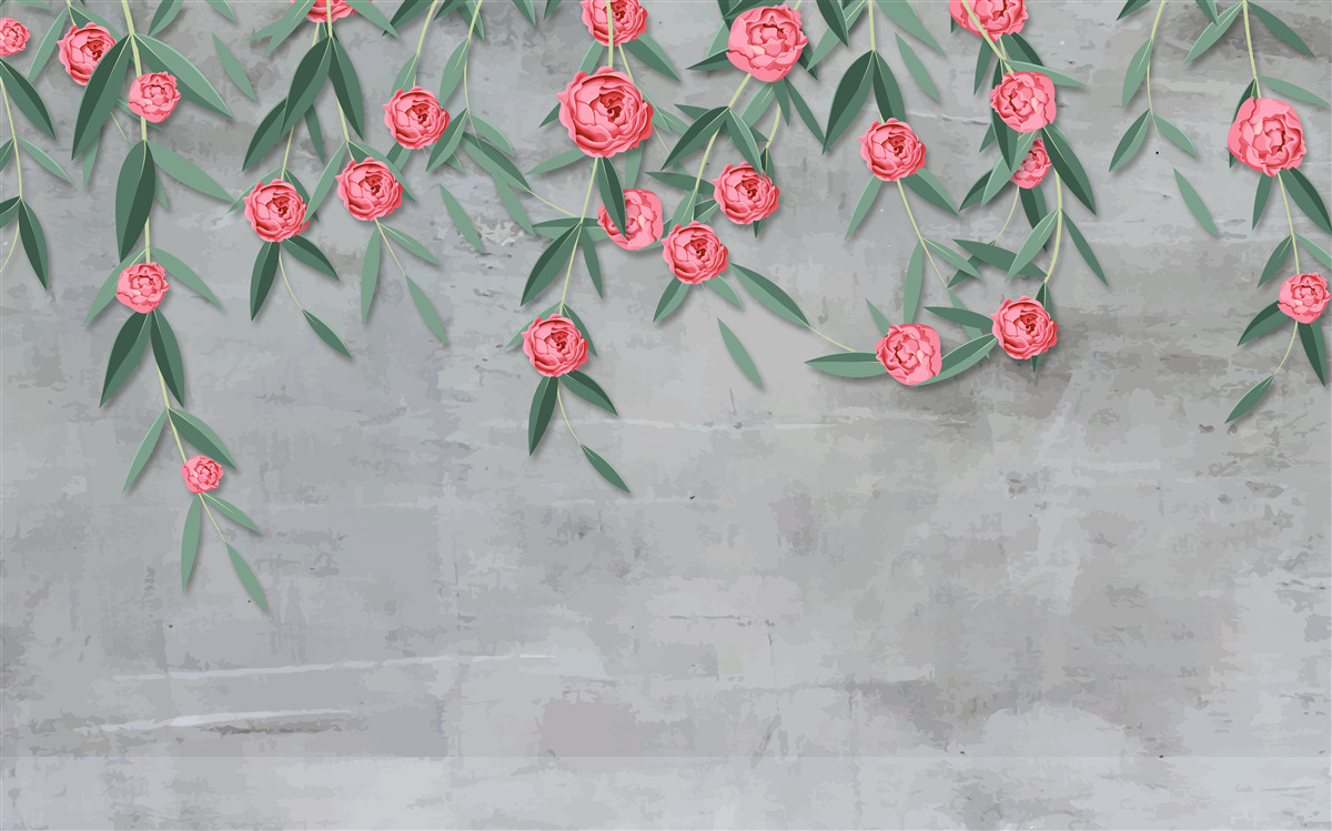 Фотошпалери квітковий ноктюрн у рожевому кольорі