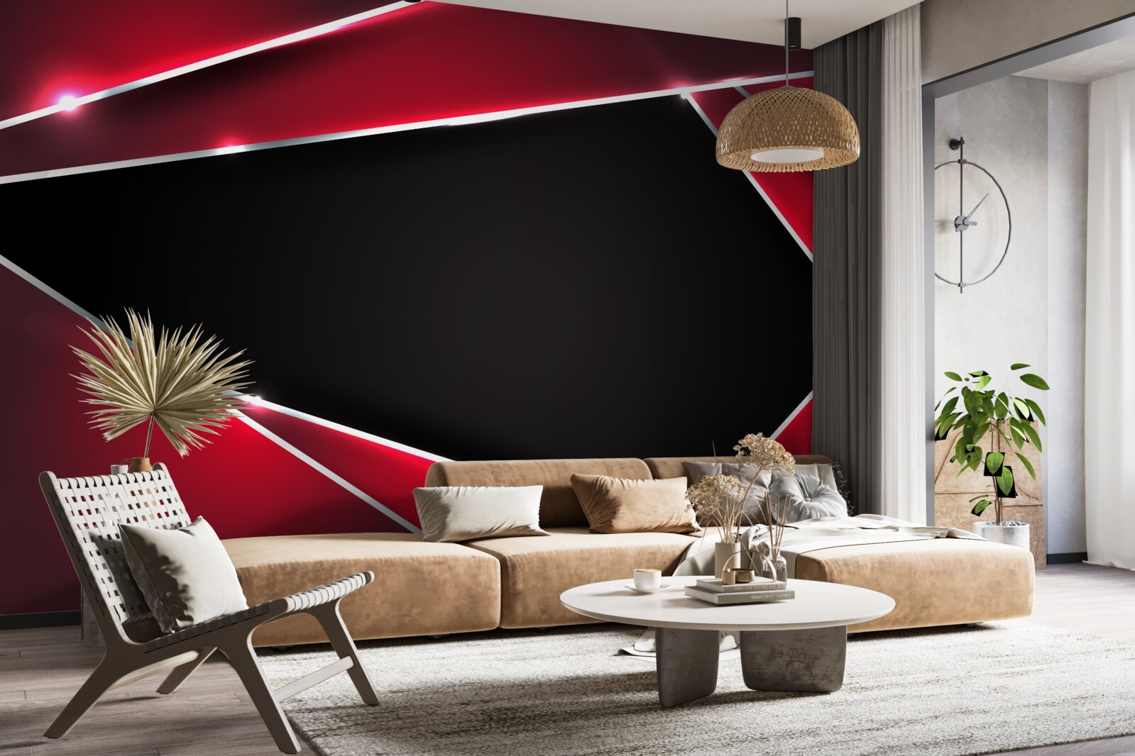 Фотошпалери ексклюзивний фон у червоно-чорному кольорі