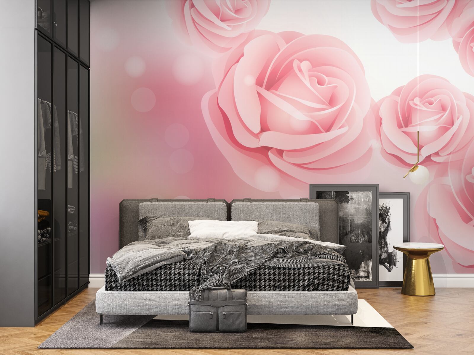 Фотошпалери ніжні квіти троянди в рожевому відтінку