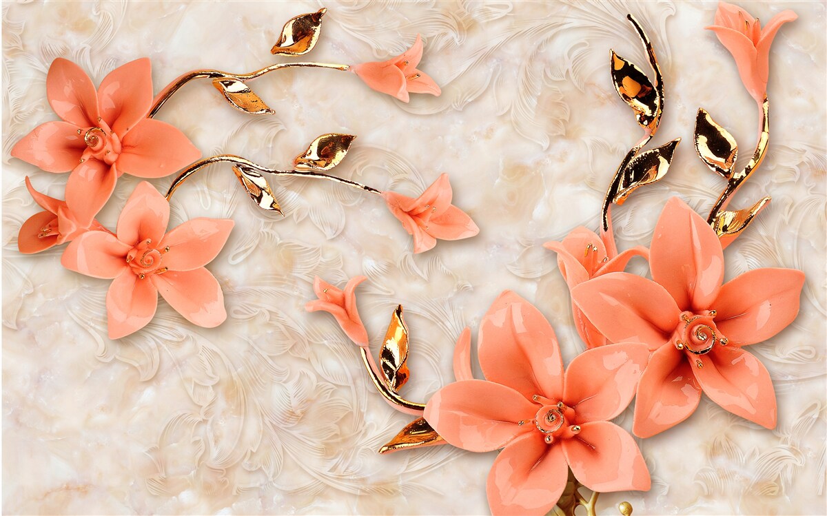 Фотошпалери магнолія, квітуча в персикових відтінках