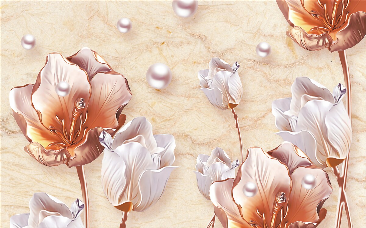 Фотошпалери блискучі циркони, яскраві намистини та вишукані квіти