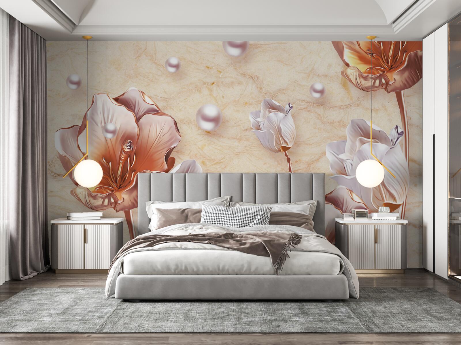 Фотошпалери блискучі циркони, яскраві намистини та вишукані квіти