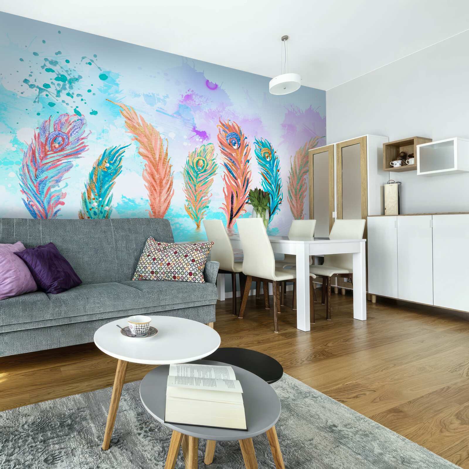 Фотошпалери пір'я, що стирчить, пронизує воду