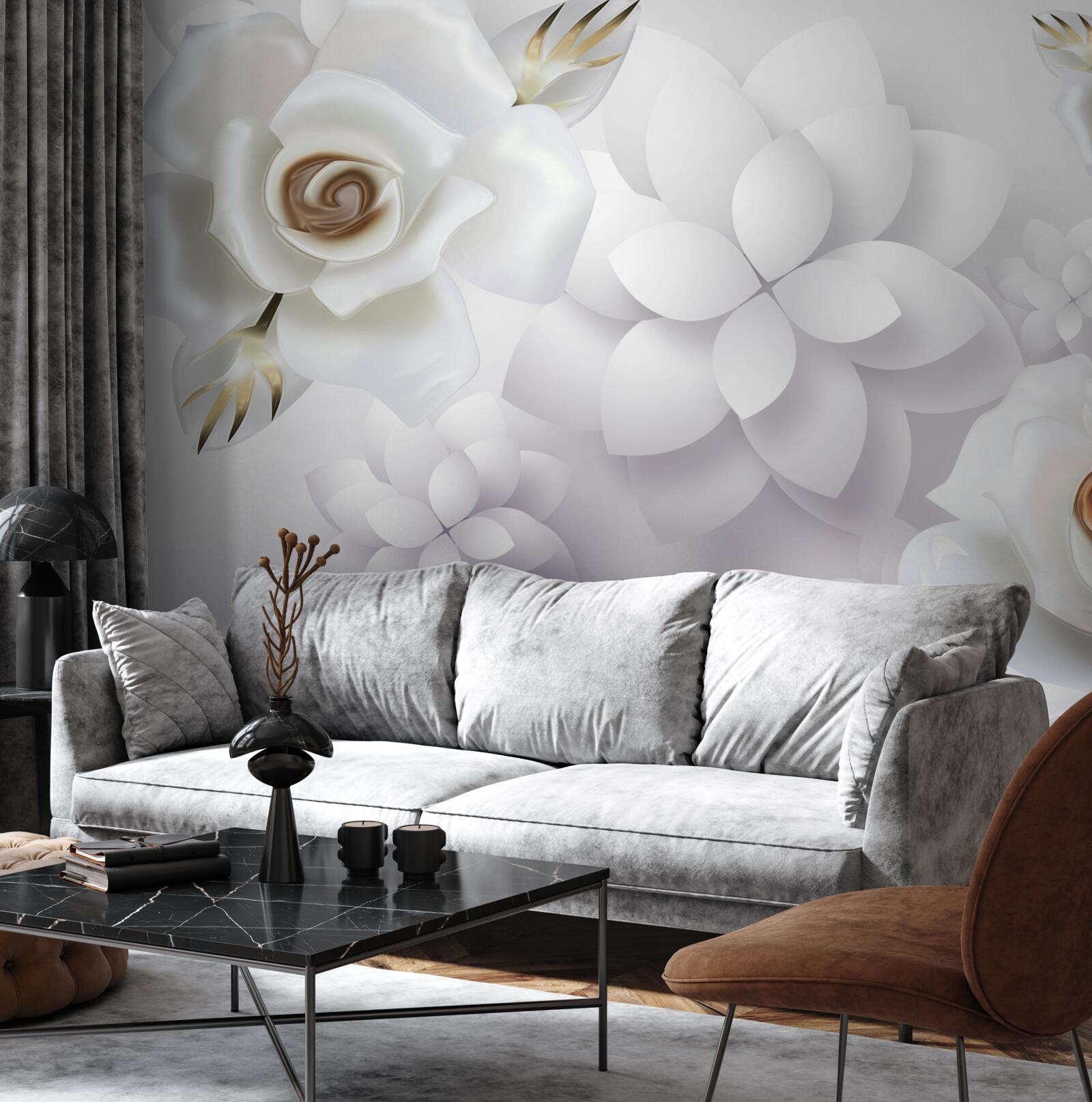 Фотошпалери композиція з білими квітами