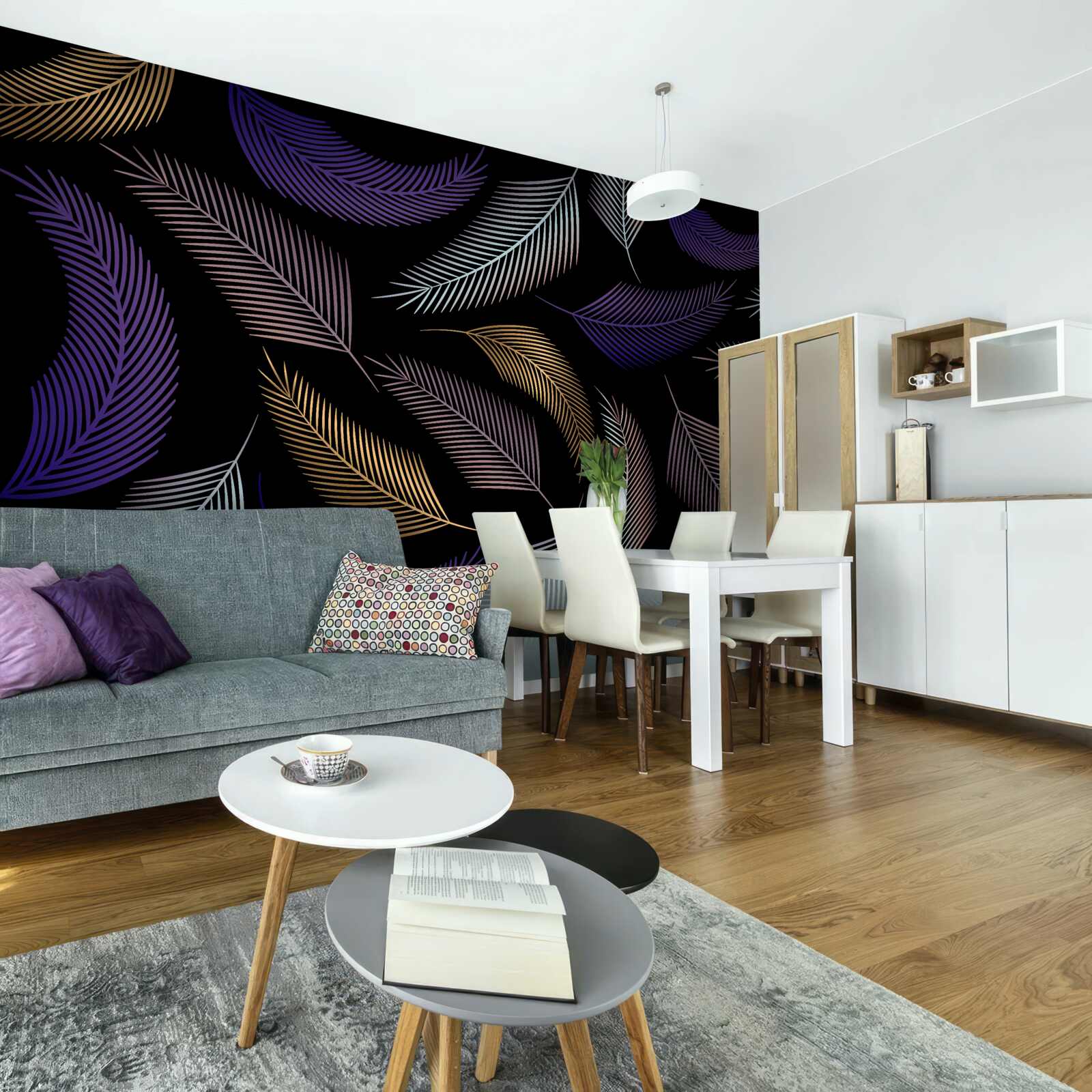 Фотошпалери осіннє листя в темних тонах