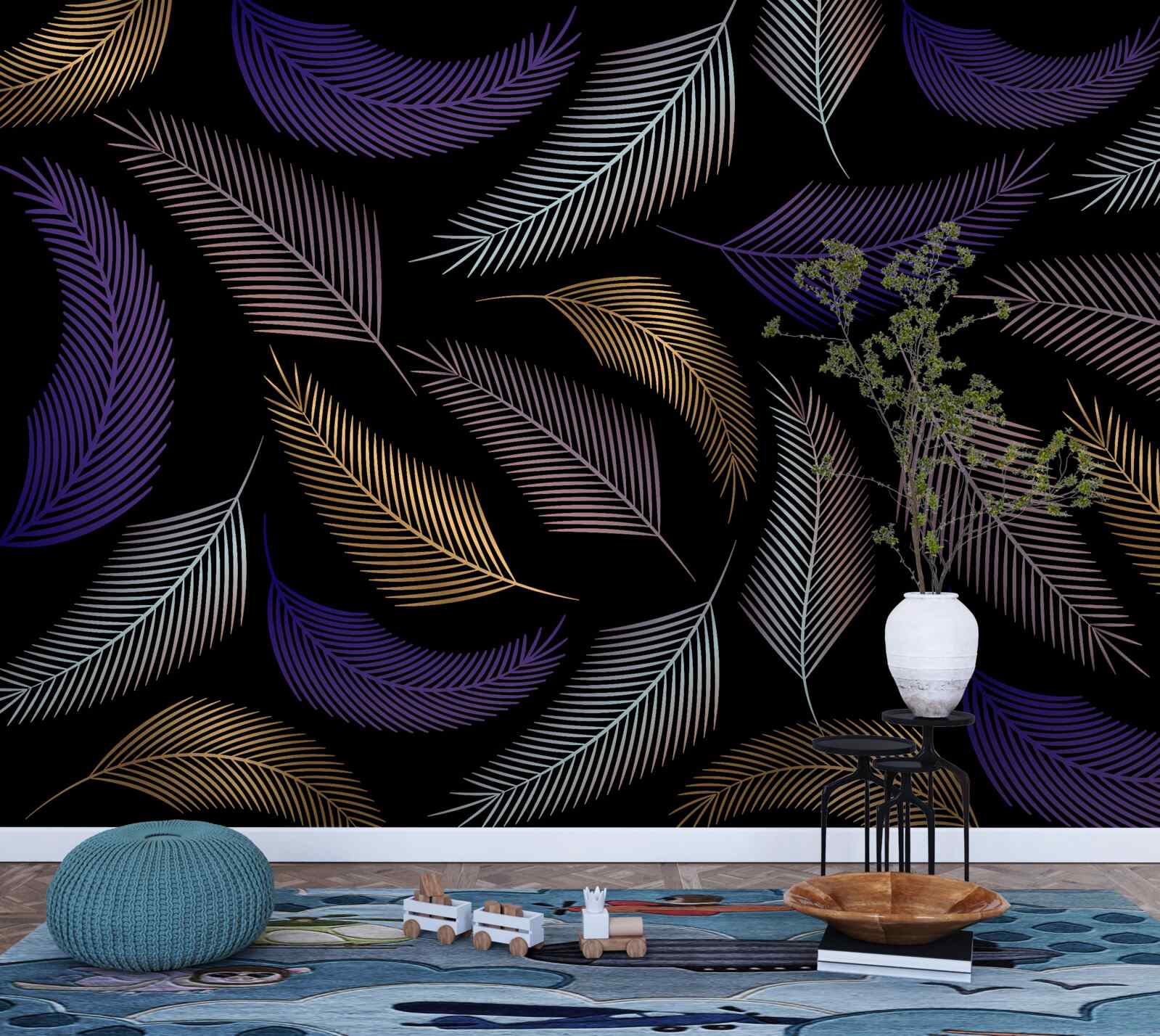 Фотошпалери осіннє листя в темних тонах