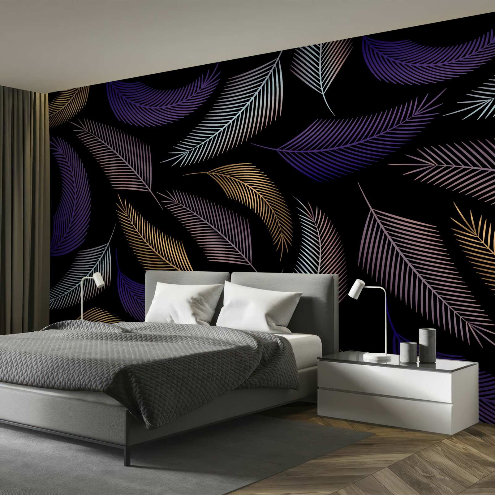 Фотошпалери осіннє листя в темних тонах