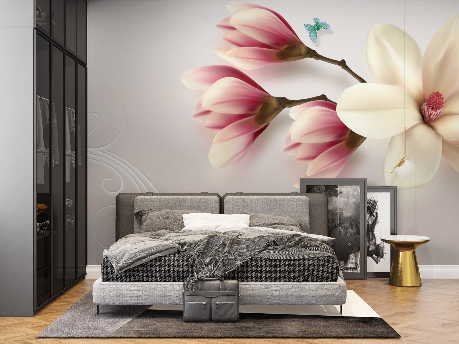 Фотошпалери біла магнолія в повному розквіті