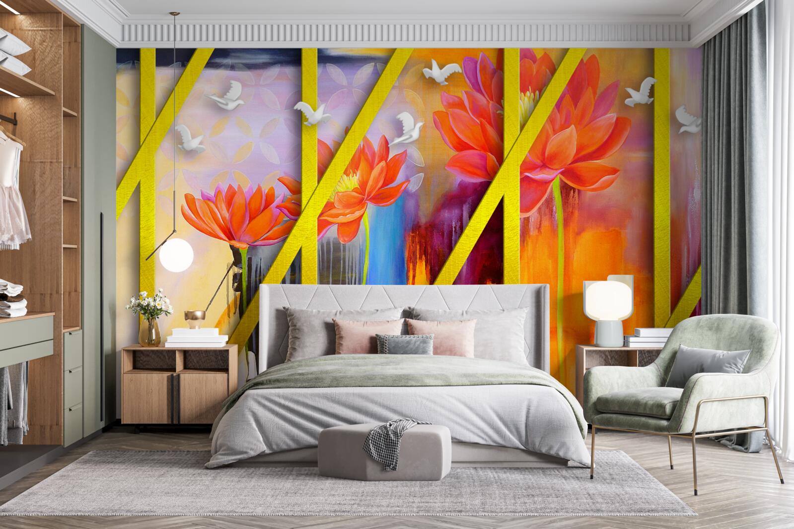 Фотошпалери абстракція вогняного кольору